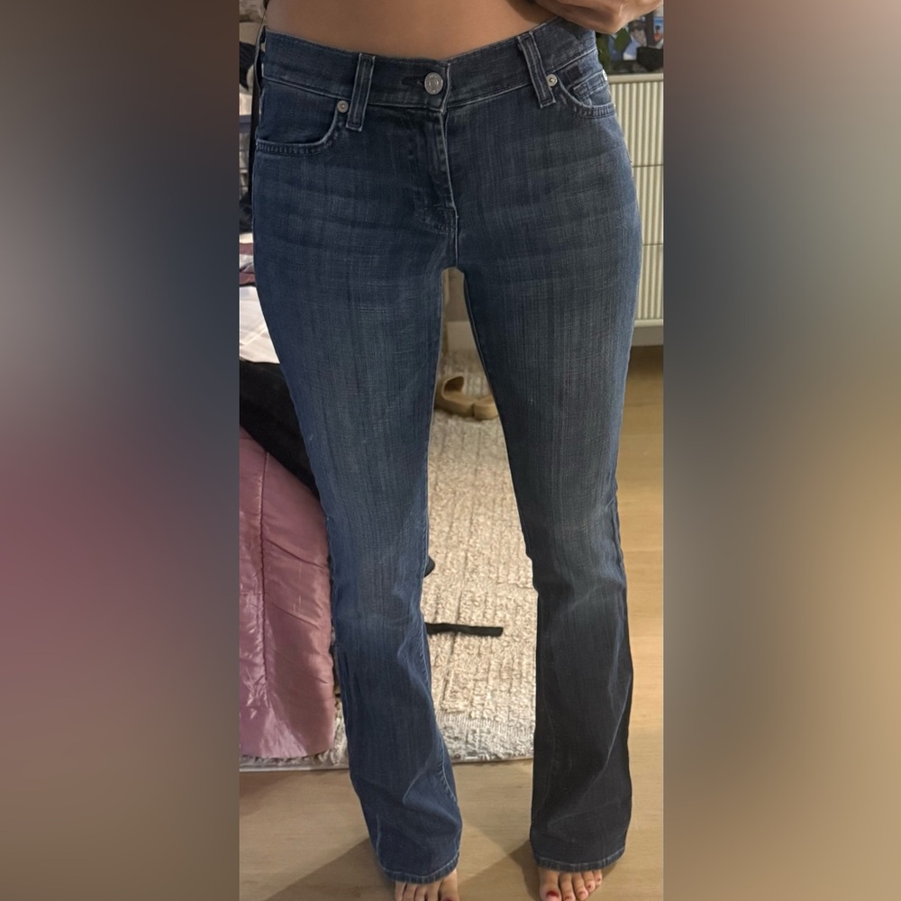 7 For All Mankind Dark Blue Boot Cut Jeans